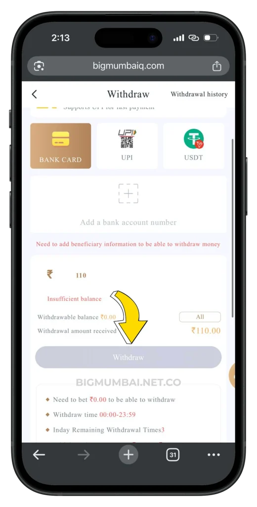 Withdraw Your Money